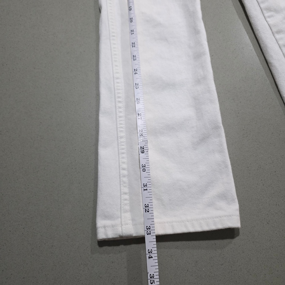 Wrangler Kids White Denim Straight Leg Jeans High Rise Western Pants 23x25 - Picture 5 of 10